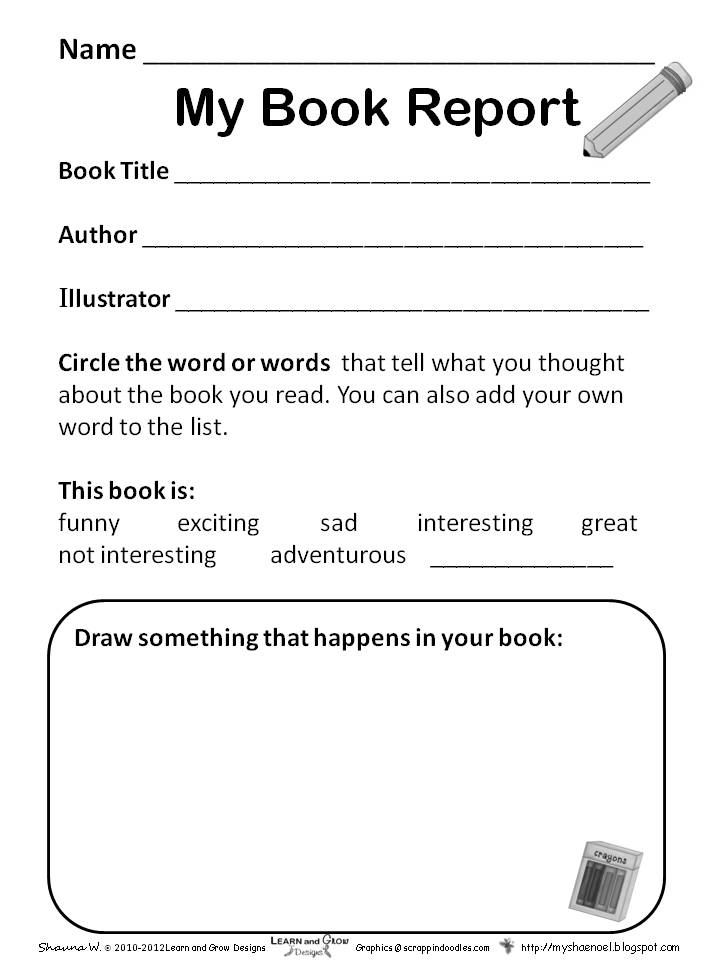 Book report form for 2nd graders